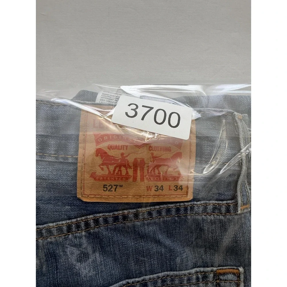 Levi's 527 Jeans Mens 34x34 Blue Medium Wash Bootcut Leg Denim Pants Casual